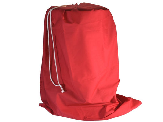 Red Poly-Cotton Gift Sack With White Rope Drawstring - Extra Large Size (64cm x 107cm)