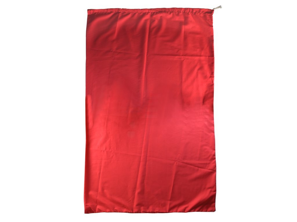 Red Poly-Cotton Gift Sack With White Rope Drawstring - Extra Large Size (64cm x 107cm)