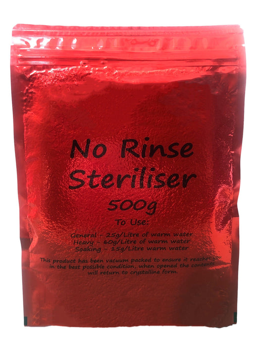 Sodium Percarbonate No Rinse Cleanser / Steriliser 500g - Supplied in Resealable Pouch