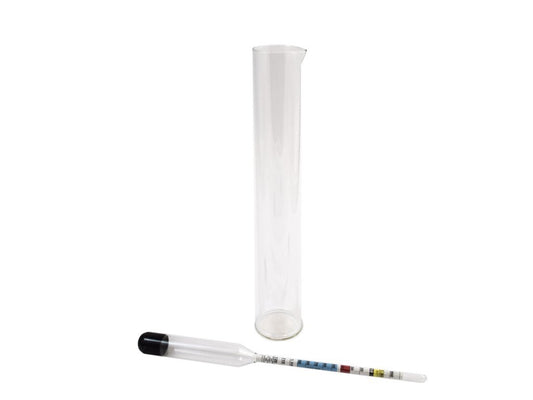 Stevenson Reeves Easy To Read Triple Scale Hydrometer + Glass Trial Jar - For Wine & Beer