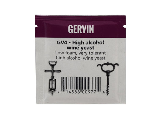 Gervin GV4 High Alcohol Wine Yeast 5g Sachet - For ABVs of Up To 21%