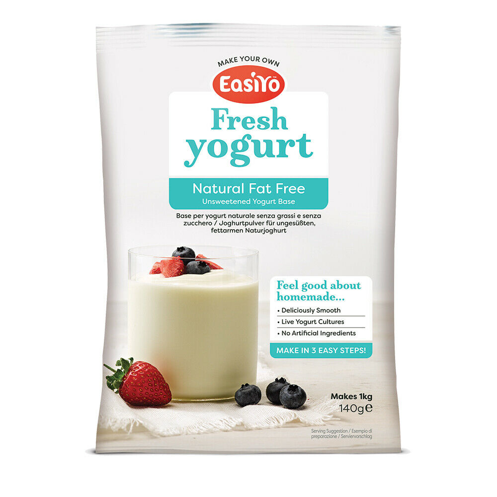 EasiYo Fat Free Natural Yogurt Sachet 140g 