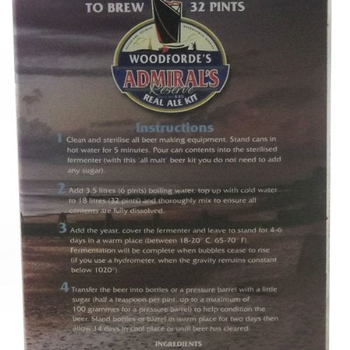 Woodfordes - Admirals Reserve Strong Ale 3Kg 32 Pint Beer Kit