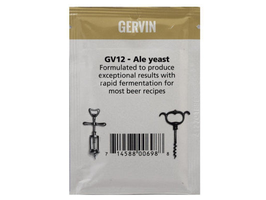 Gervin GV12 Ale Yeast 11g Sachet - For Rapid Fermentation of Most Types of Beer
